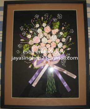 Photo of -with Frame Ribbon Embroidery Wall Hanging in Danweem.com