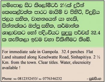 Photo of Land For Sale Keselwatte Road, Sinhapitiya in Danweem.com